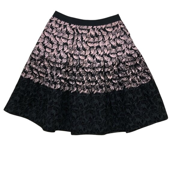 Red Valentino Skirt 38 US/4 Pink Black Abstract Knee Length Quiet Luxury Party - Picture 10 of 11